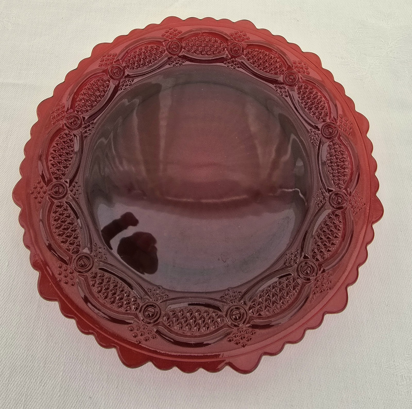 Avon 1876 Cape Cod Collection Ruby Red Dessert Salad Plate 7.5