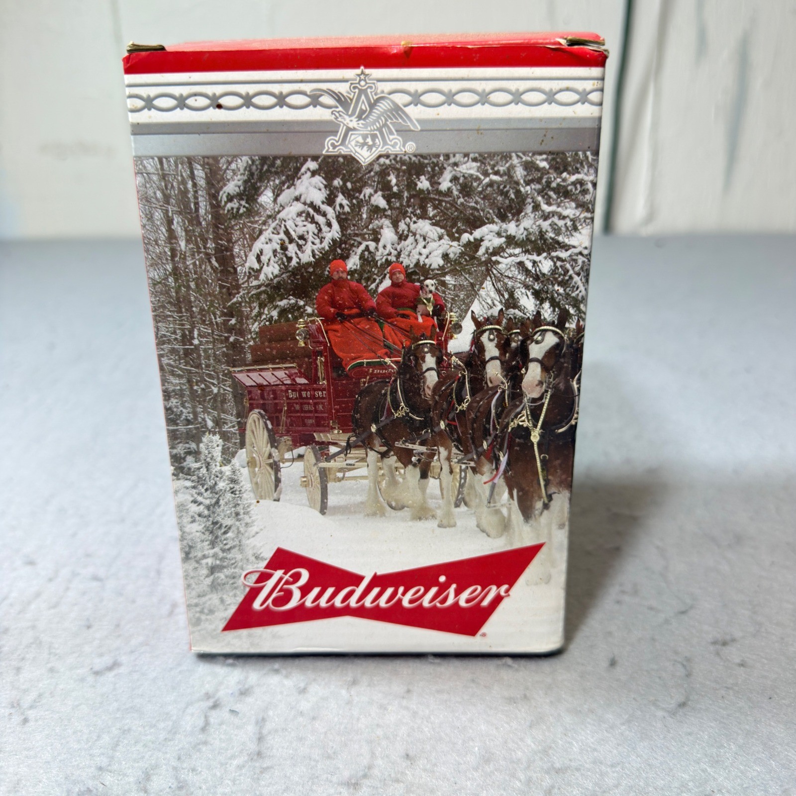 Budweiser Holiday Stein 2017 Holiday Retreat Clydesdales Red White Good Box COA