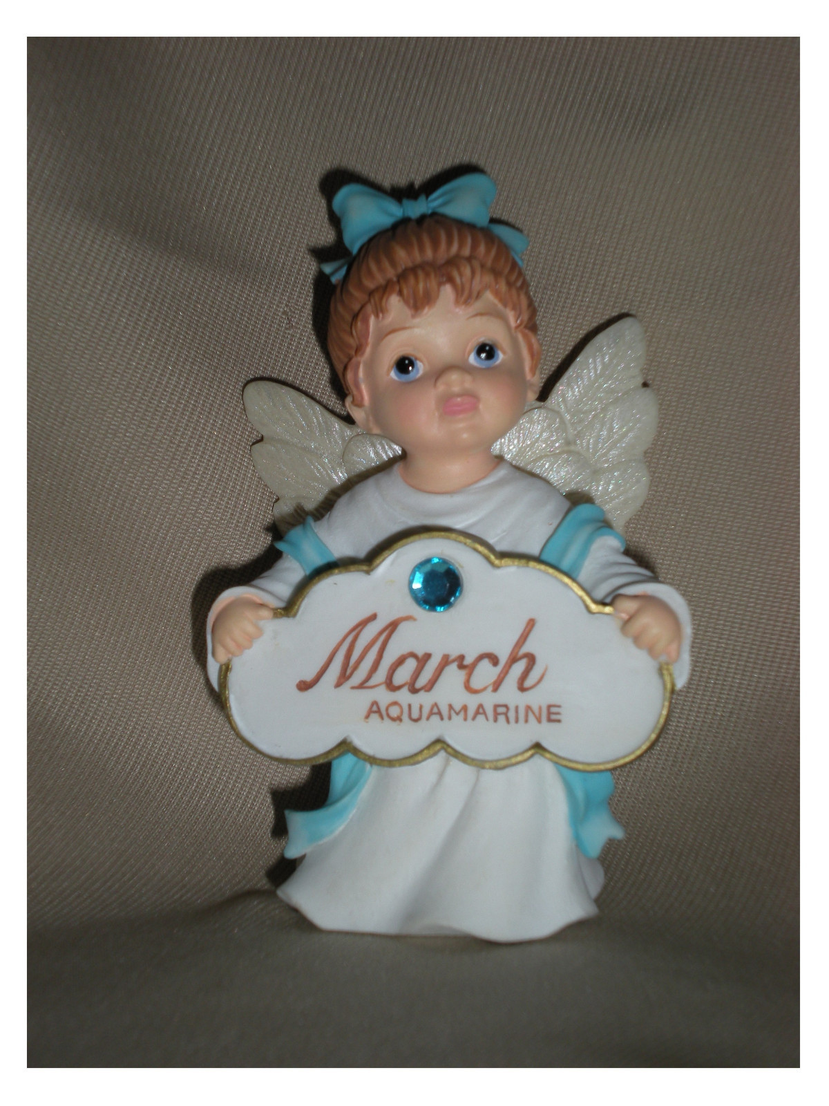 BIRTHSTONE ANGEL FIGURINE - MARCH - AQUAMARINE - JEANE'S THINGS