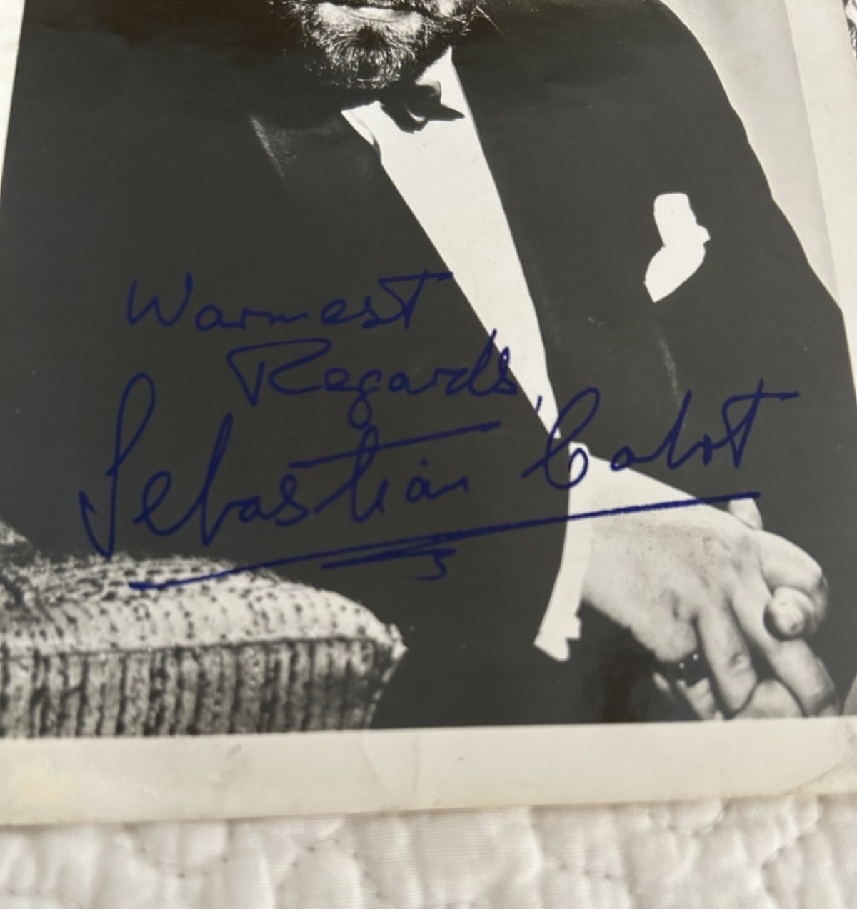 BRITISH CHARACTER ACTOR SEBASTIAN CABOT, SIGNED VINTAGE 5X7 PHOTO FAMILY AFFAIR