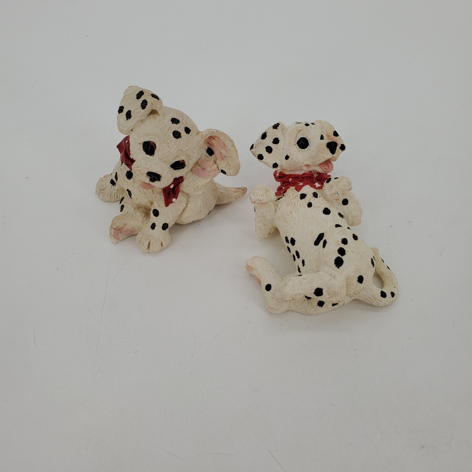 Vintage Kathy Wise 1994 & 1992 Dalmatian Puppies Set Of 2 With Red Scarfs