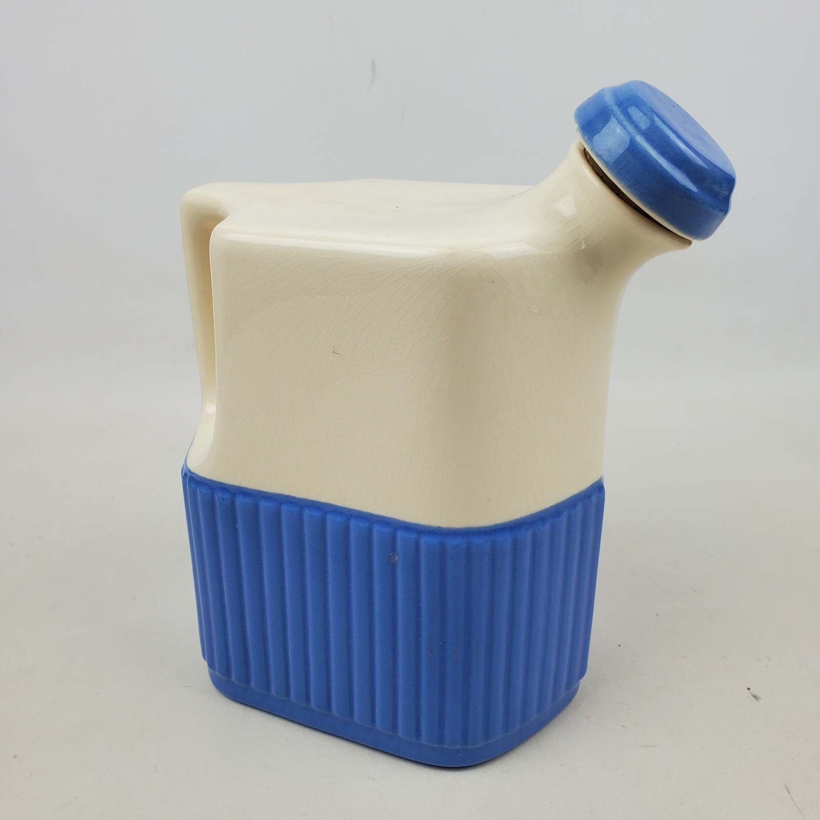 Vintage Blue White Oven Proof Pitcher Jug Made USA 7\