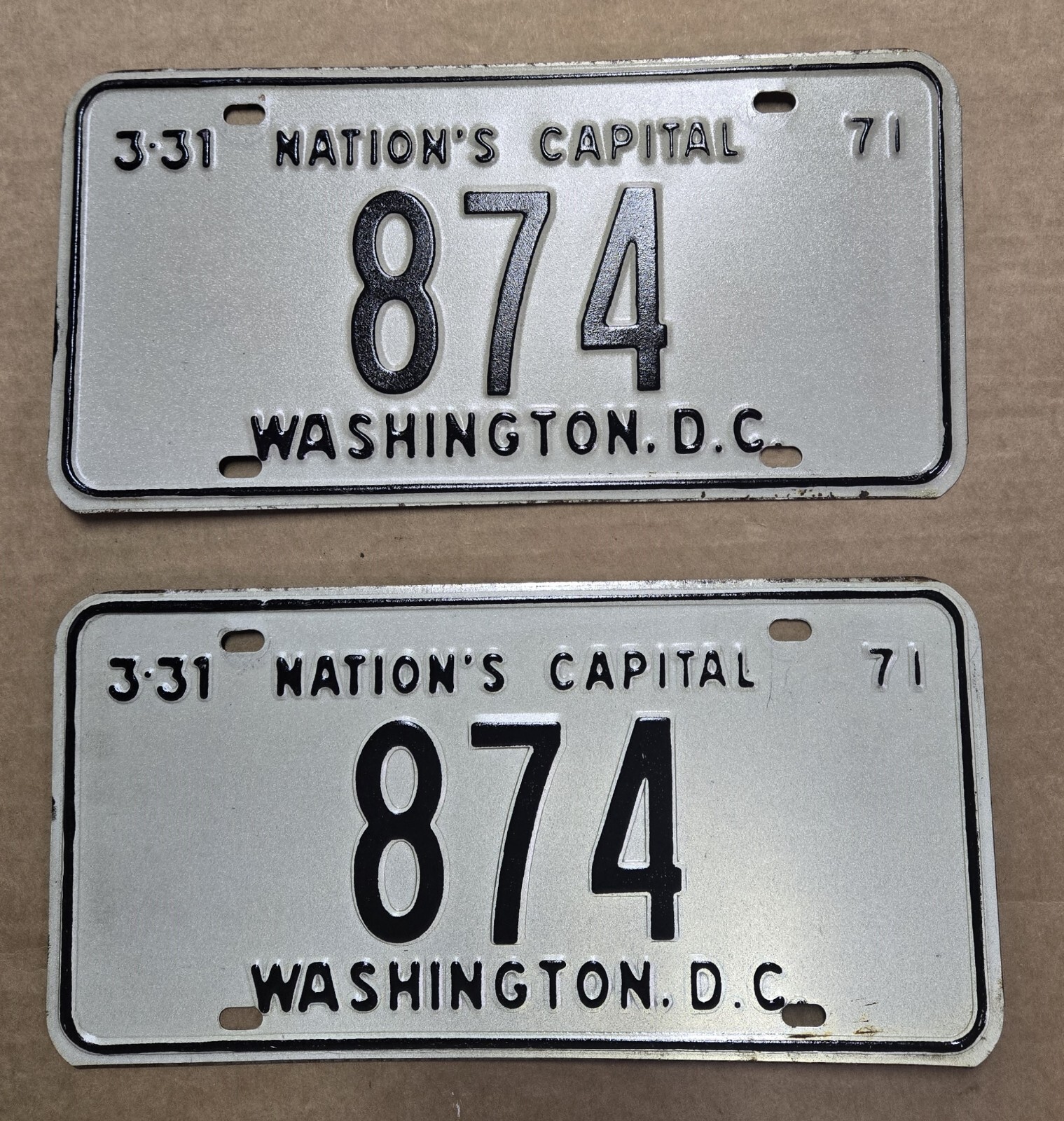 Vtg License Plates Washington DC District Of Columbia Single & Pair Plate D.C.