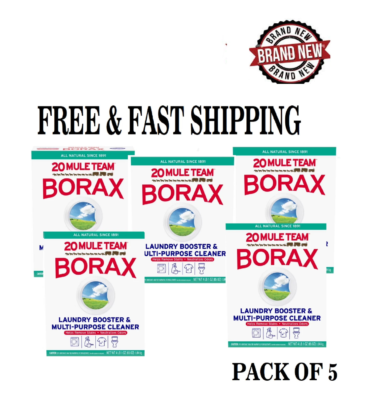 20 Mule Team Borax Laundry Booster Multi Purpose Cleaner 65 oz