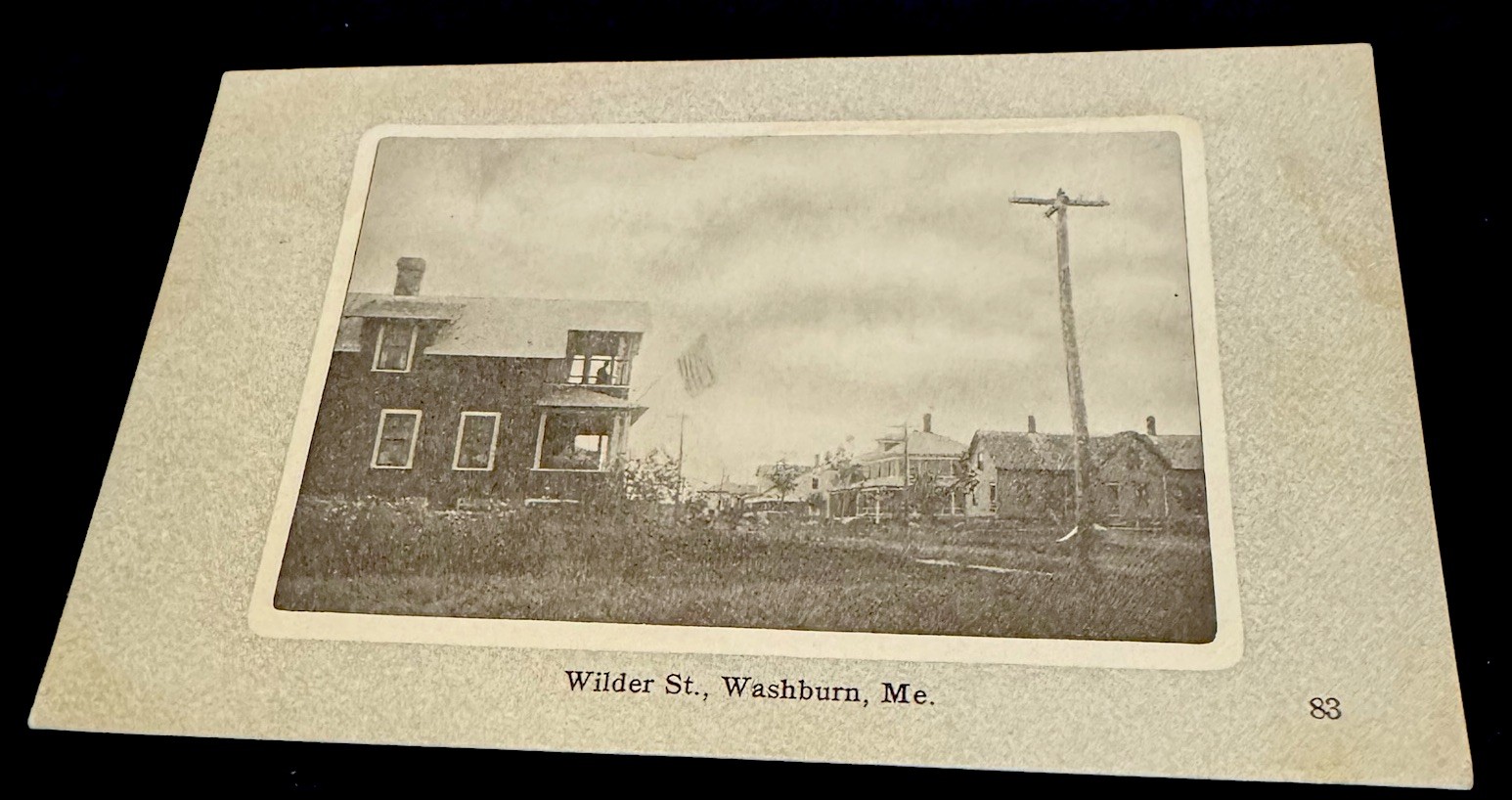 Vintage Postcard Washburn Maine Wilder Street Houses