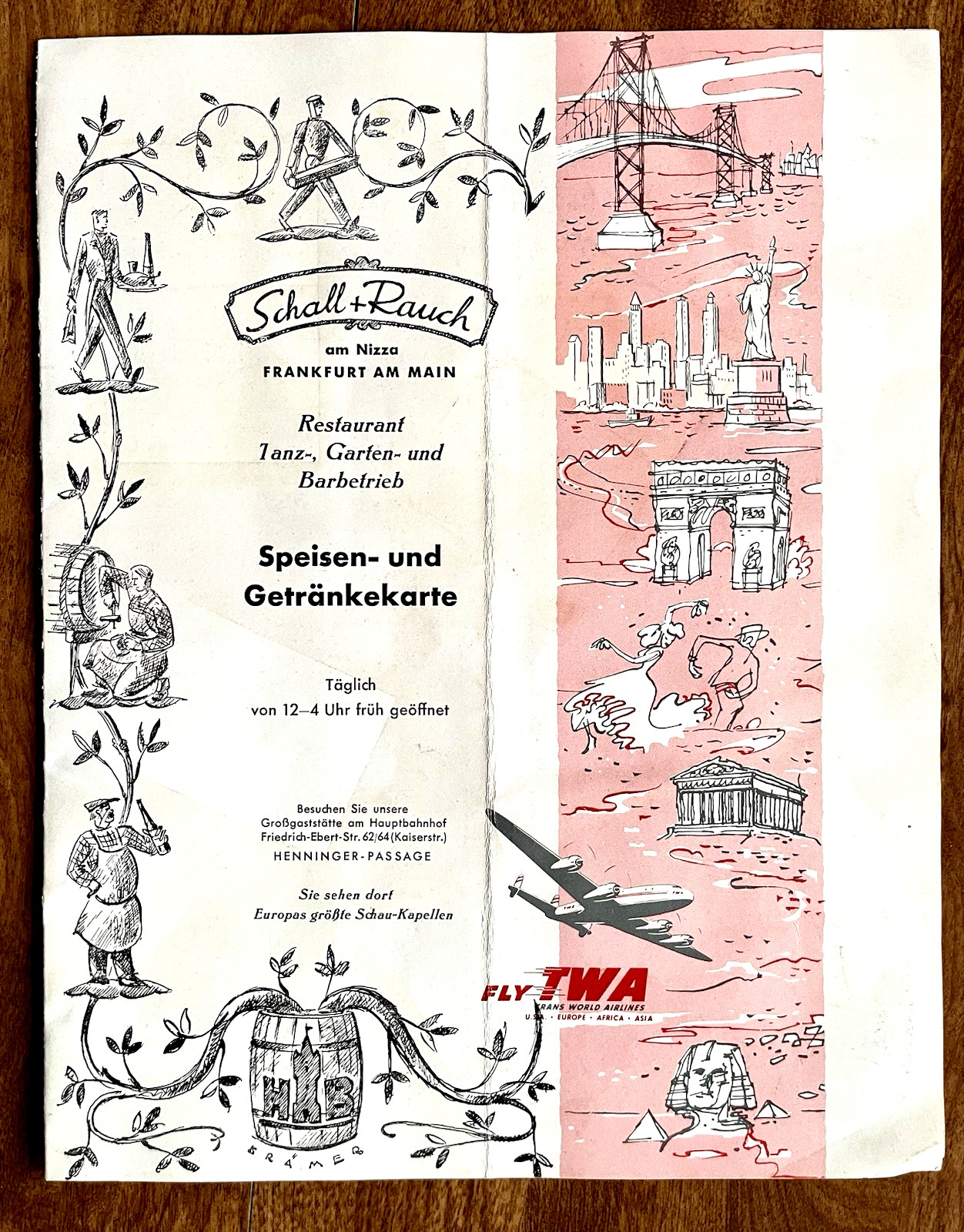 RARE 1953 SPEISEN- UND GETRANKEKARTE RESTAURANT RARE 1953 SPEISEN- UND GETRANKEKARTE RESTAURANT
