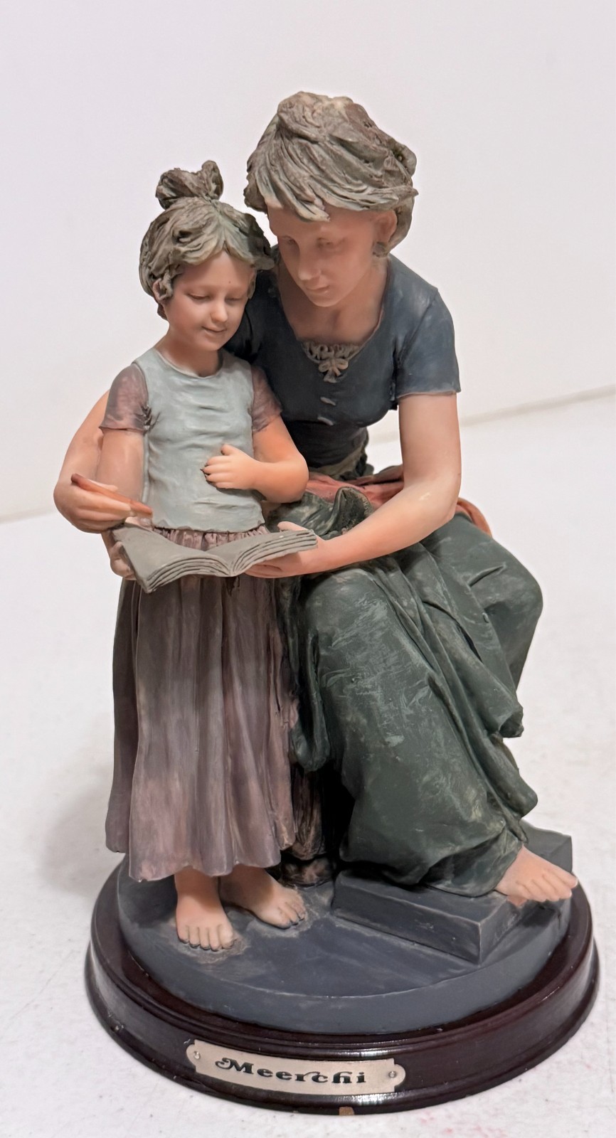 Vintage Porcelain Meerchi Mother And Daughter Doing Homework Figurine