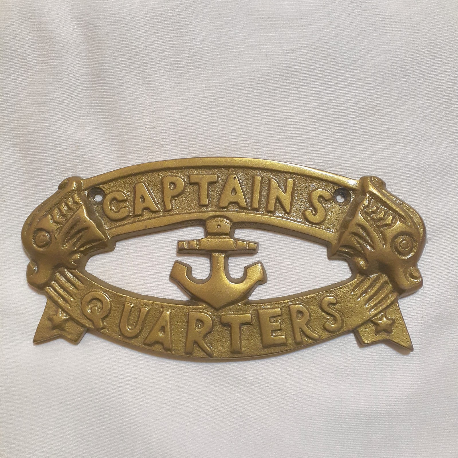 Captain\'s Quarters Metal Nautical Plaque Ship Boat Anchor Door Wall Mounted