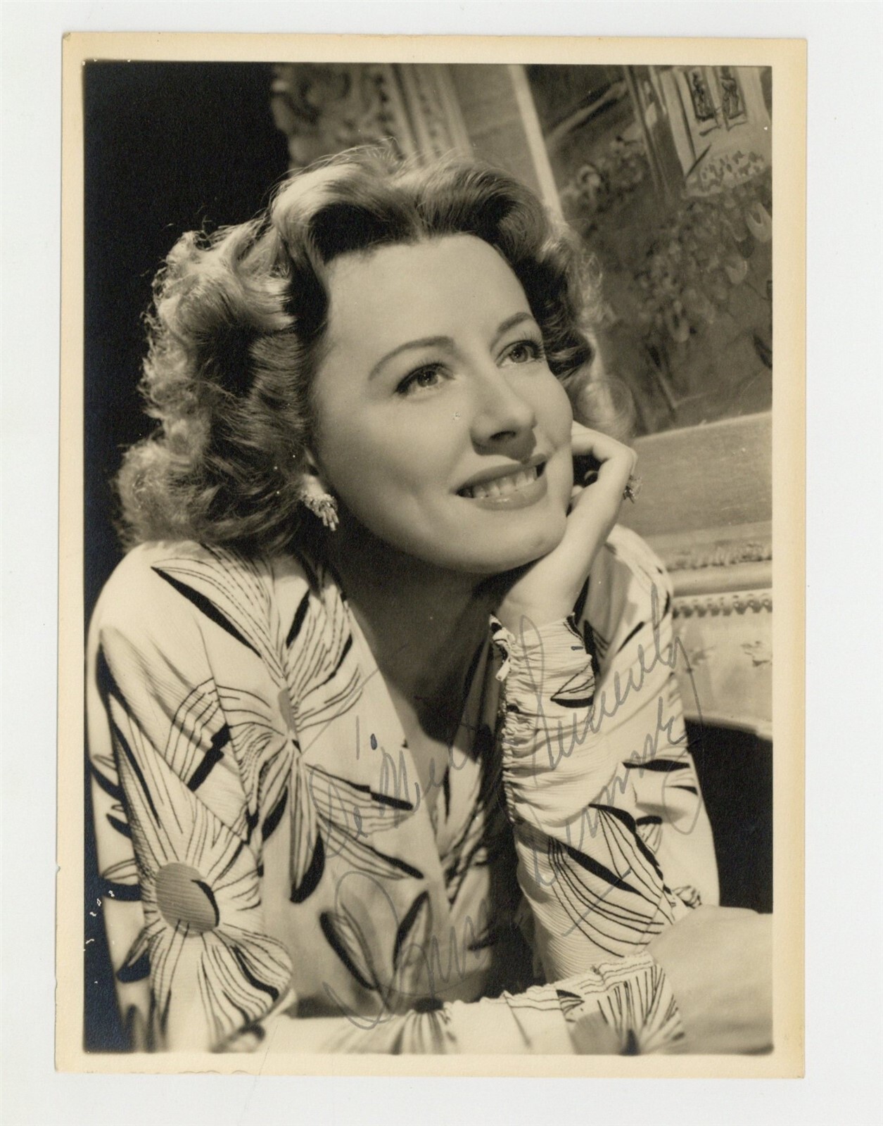 Irene Dunne 1949 Signed 5x7 American Stage Film Actress Photo Portrait J14201