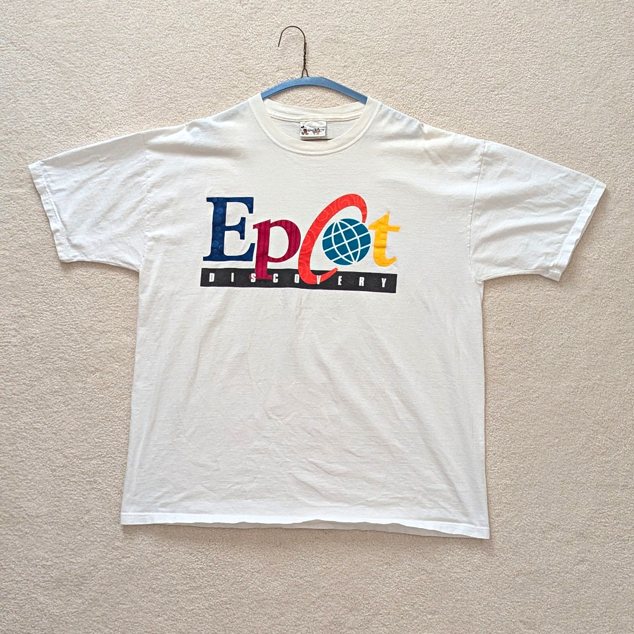 Vintage Disney Epcot Discovery Adult Men\'s White Short Sleeve T-Shirt Size L