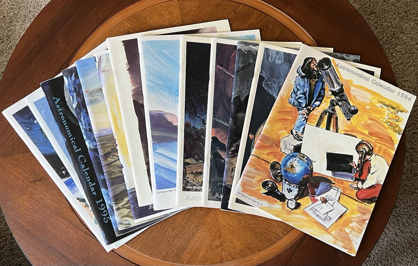 Lot of 13 Guy Ottewell Astronomical Calendars 1984-1998 Large 15x11 Very Good