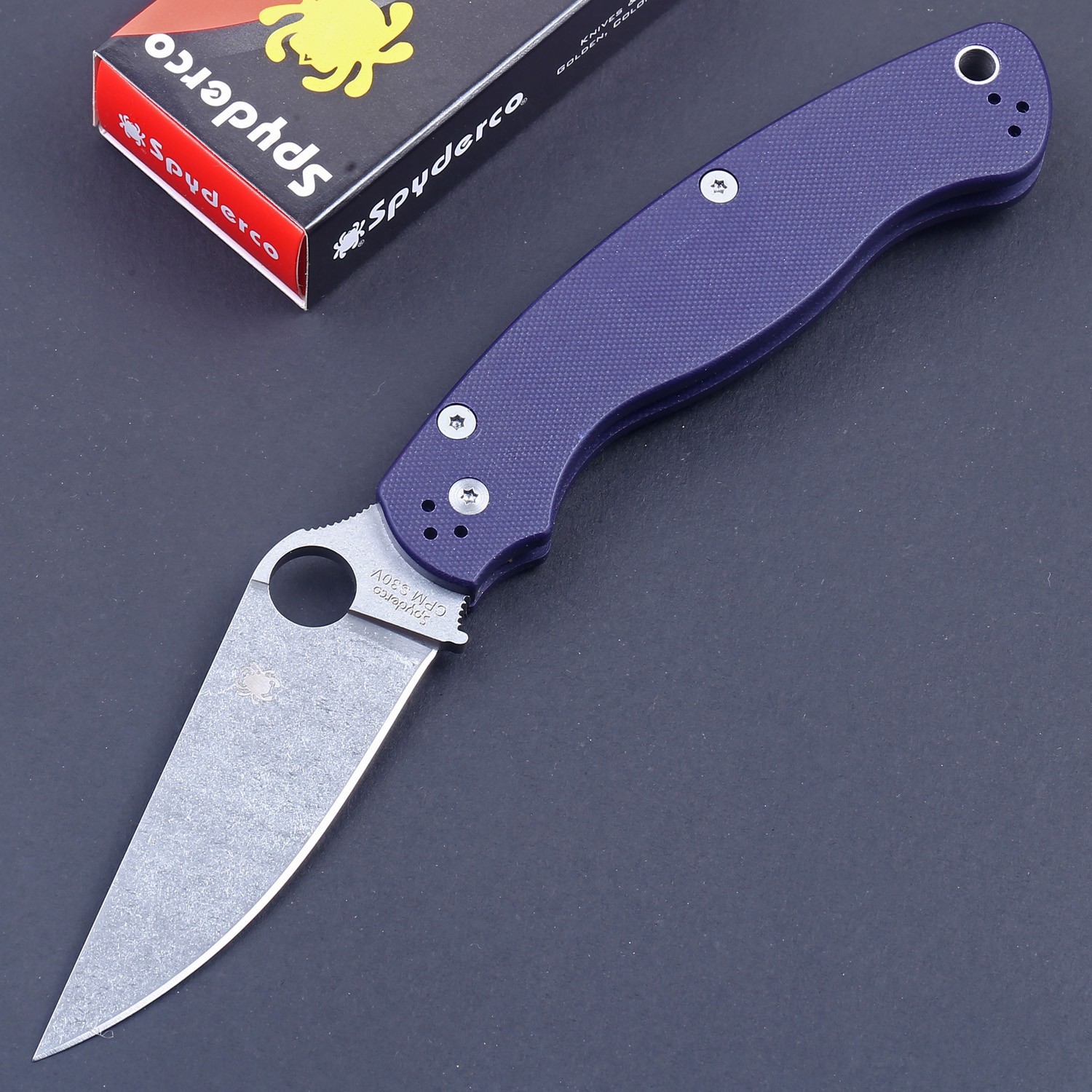 C82 Purple G10 Handle Para Military  Tactical Big Lager Folding Pocket Knife New