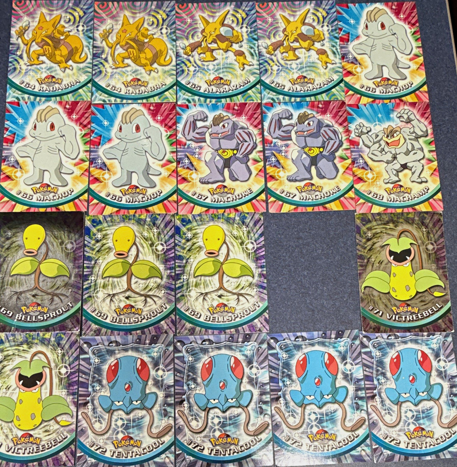 Topps Pokémon TV Animation 19 cards #64-72 missing #70