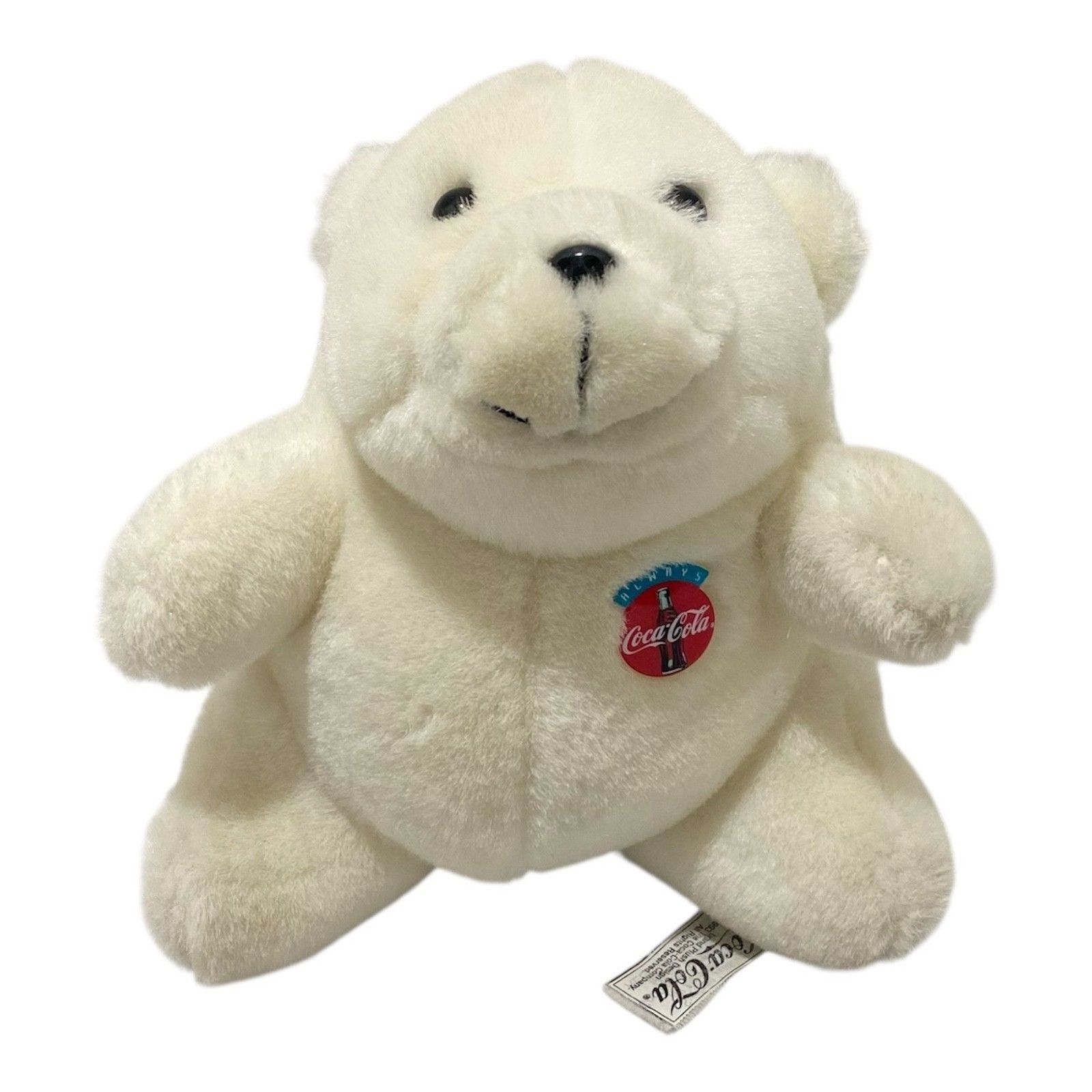 Coca-Cola Polar Bear Plush Stuffed Animal 7” White Vintage 1993 Coke Collectible