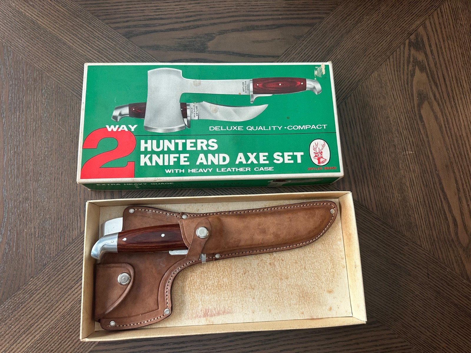 2 Way HUNTERS KNIFE AND AXE SET