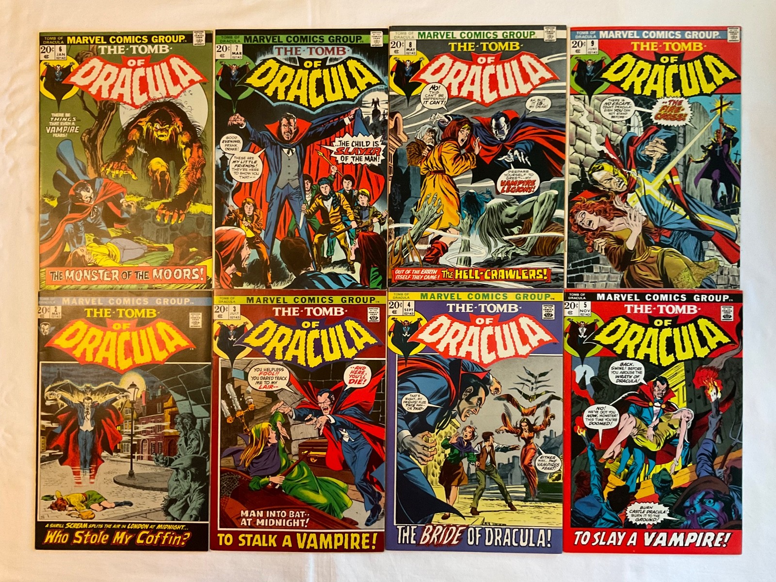 Tomb Of Dracula #2,3,4,5,6,7,8,9 (7.5 to 9.0) Nice higher grade lot pin