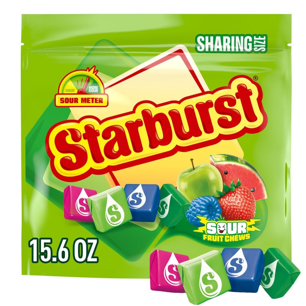 STARBURST Sour Chewy Candy Fruit Chews, Share Size Resealable Pouch, Multi STARBURST Sour Chewy Candy Fruit Chews, Share Size Resealable Pouch, Multi
