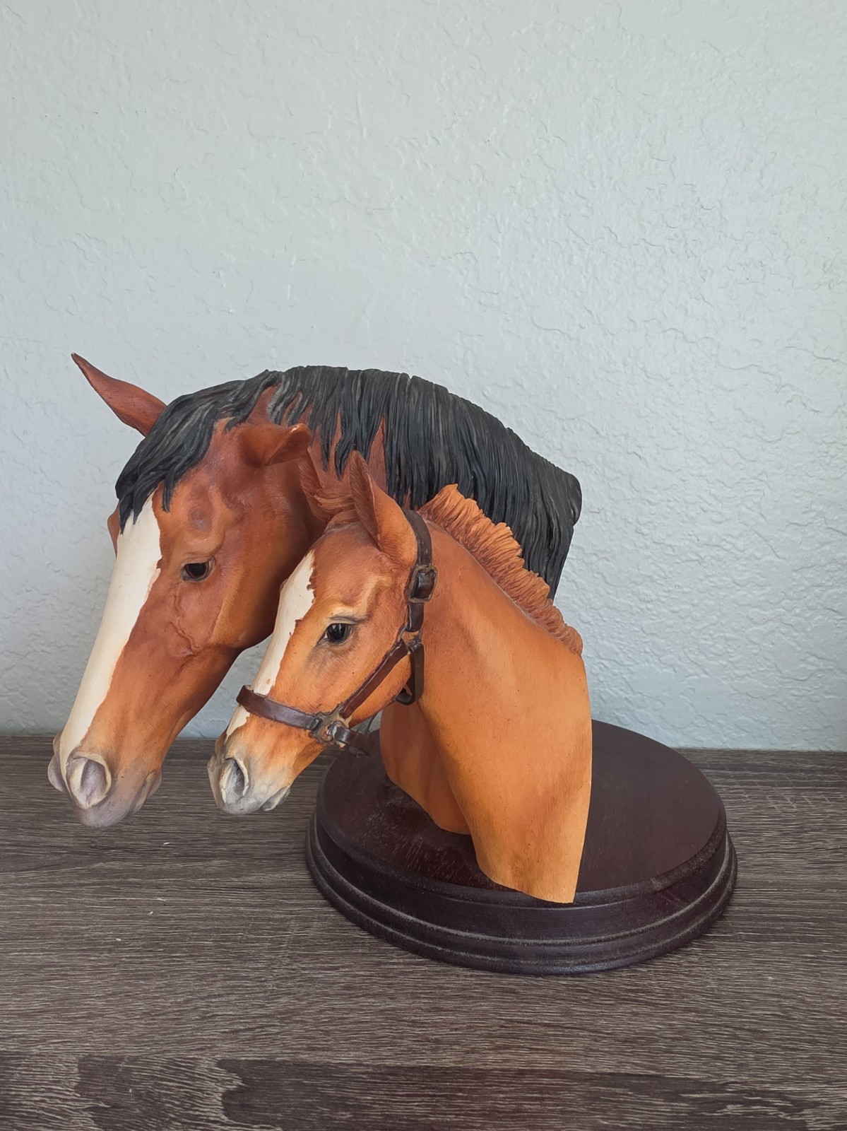 Vintage Fred Stone Mare &Foal Horse Head Bust #192/2500 (1984) 7\