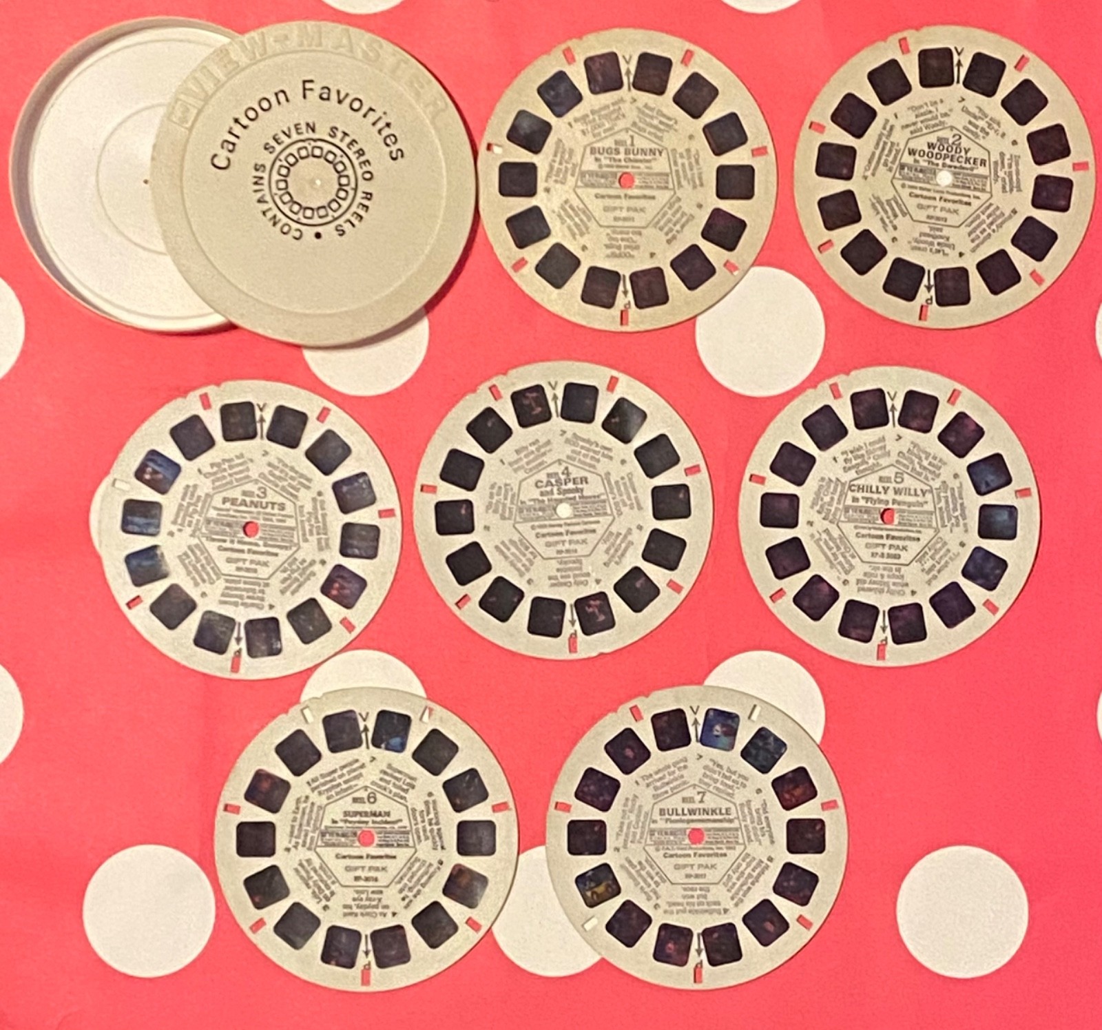 Vintage 1969 GAF View-Master Cartoon Favorites Bugs Peanuts Superman Bullwinkle Vintage 1969 GAF View-Master Cartoon Favorites Bugs Peanuts Superman Bullwinkle