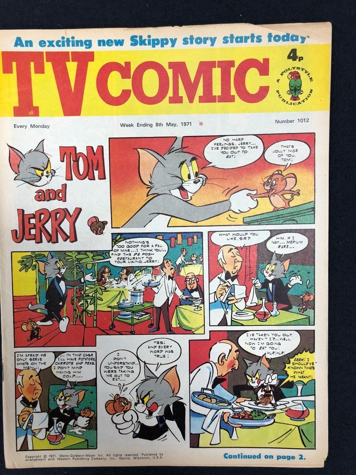 TV COMIC #1012 weekly British comic book May 8 1971 Avengers Tarzan PP TV COMIC #1012 weekly British comic book May 8 1971 Avengers Tarzan PP