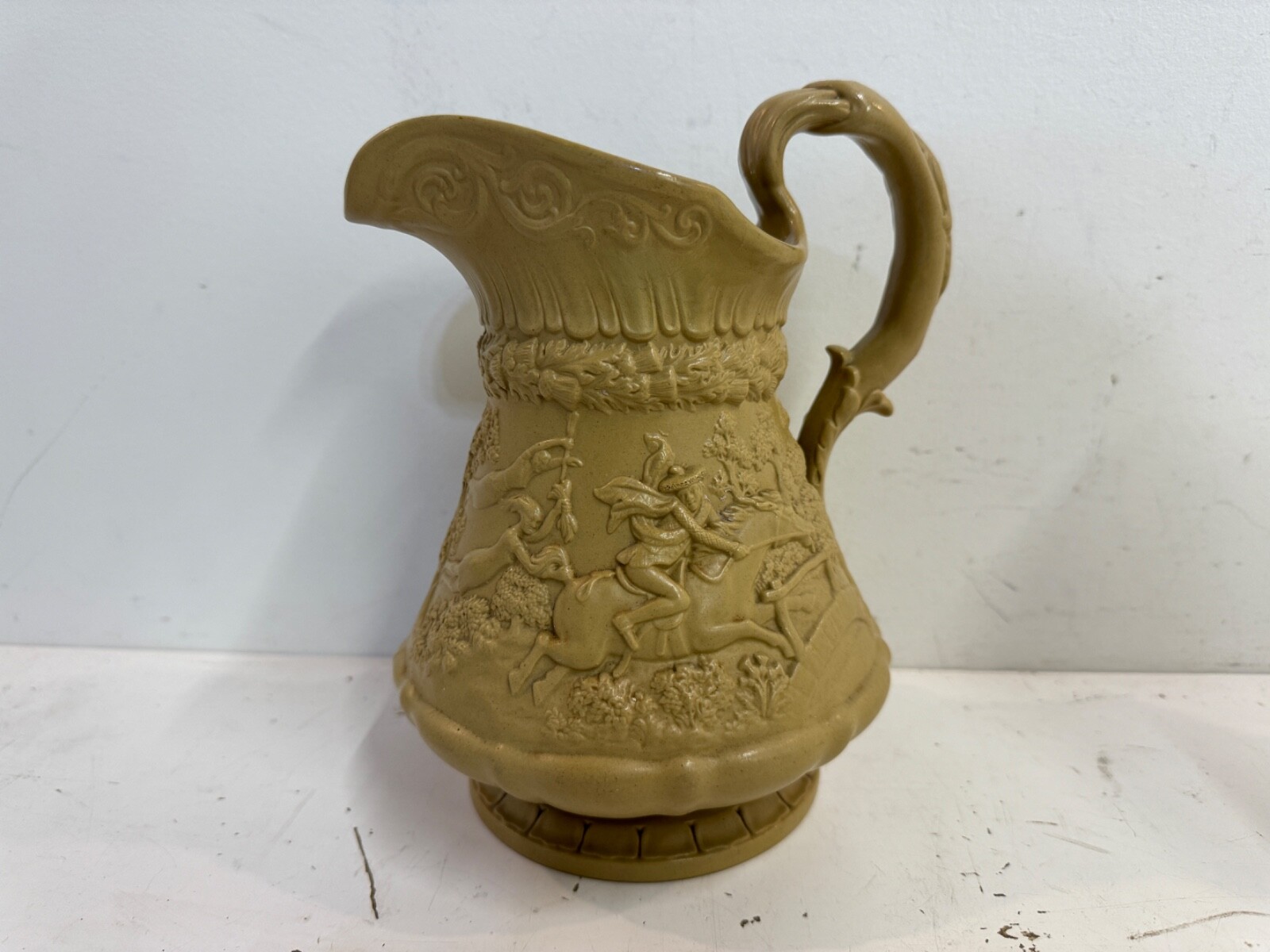 Antique W. Ridgway Relief Scene From Robert Burns poem Tam O\'Shanter Pitcher