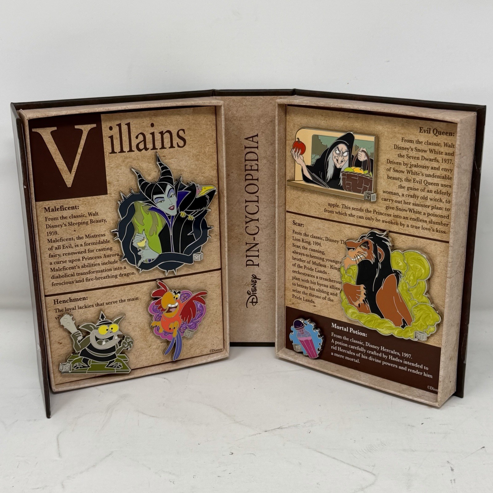 Disney A2Z Pin Event 2026 Pin-Cyclopedia: Villains LE350 Maleficent Scar NEW