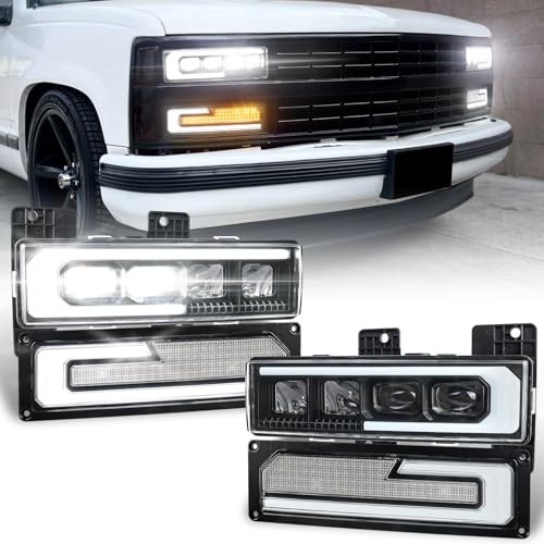 LED Headlight Assembly for 1988-1998 Chevy/GMC Silverado Tahoe | 500% Bright