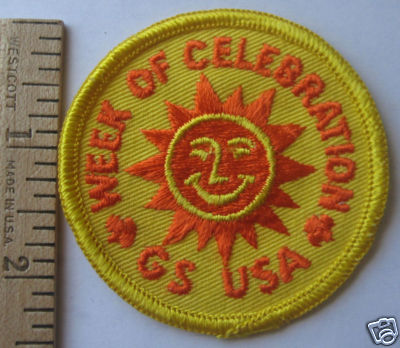 Rare 1973 Girl Scout USA WEEK OF CELEBRATION PATCH Last Free Birthday Gift NEW