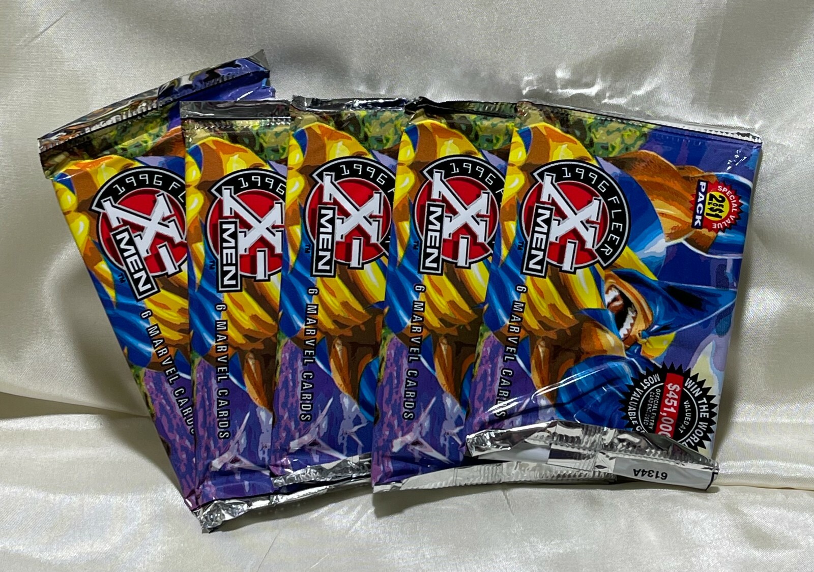 New/sealed 1996 Fleer X-MEN Trading Cards Lot of 5 Packs MARVEL