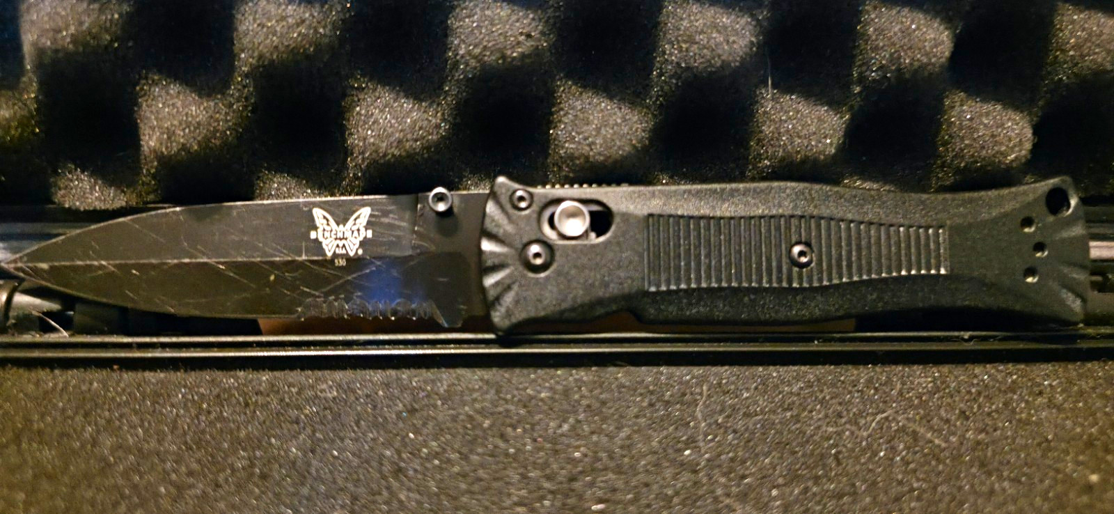 Benchmade 530 Pardue Black Serrated Clip Point Pocketknife Liner Lock Clip