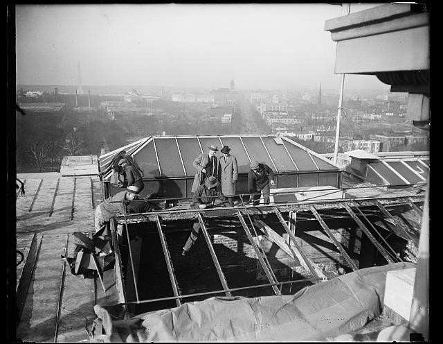 Photo:Washington D.C. U.S. Capitol Fire Roof Damage 1930