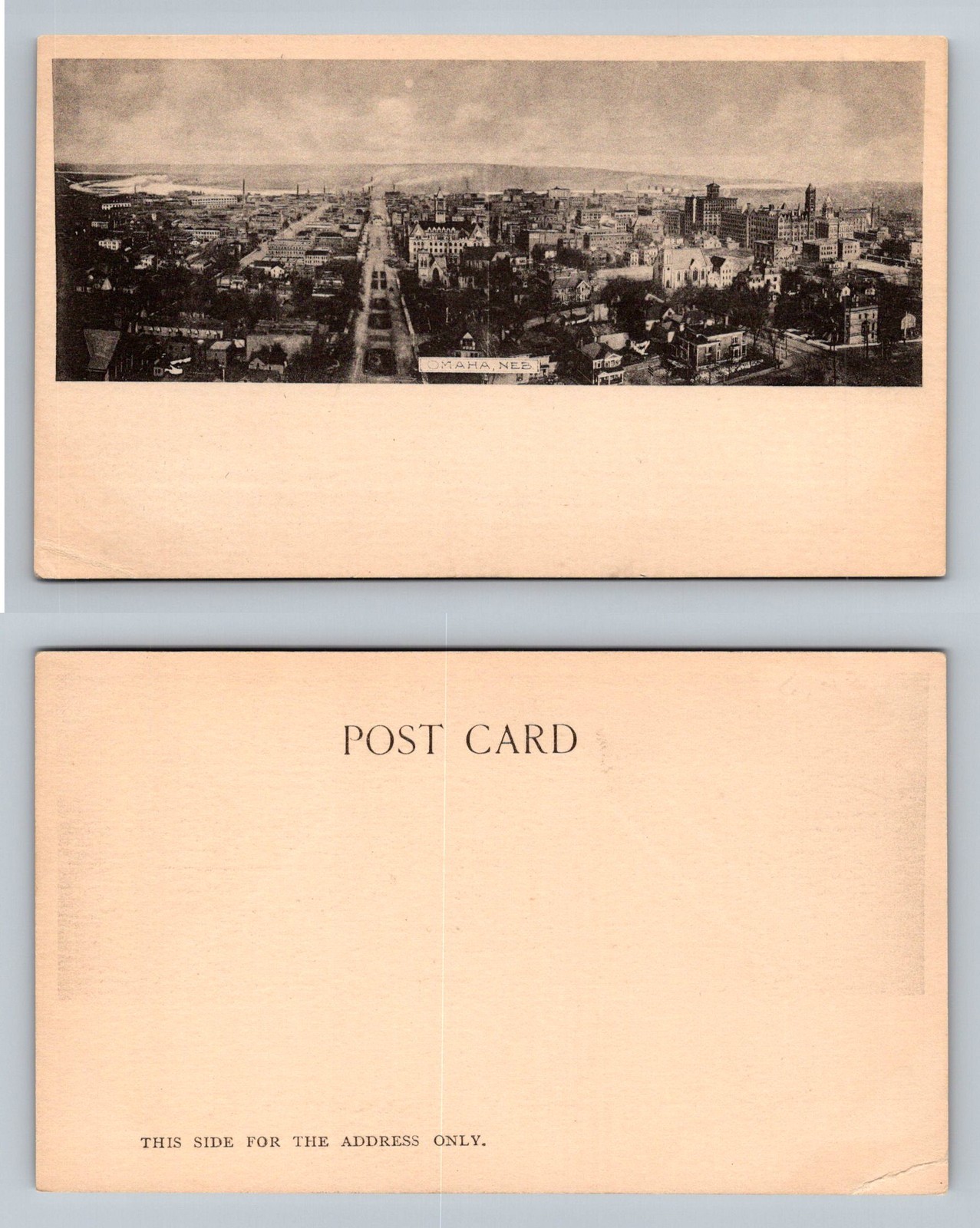 Omaha, NE-Nebraska, Panoramic City View Old Postal PC, Vintage Postcard