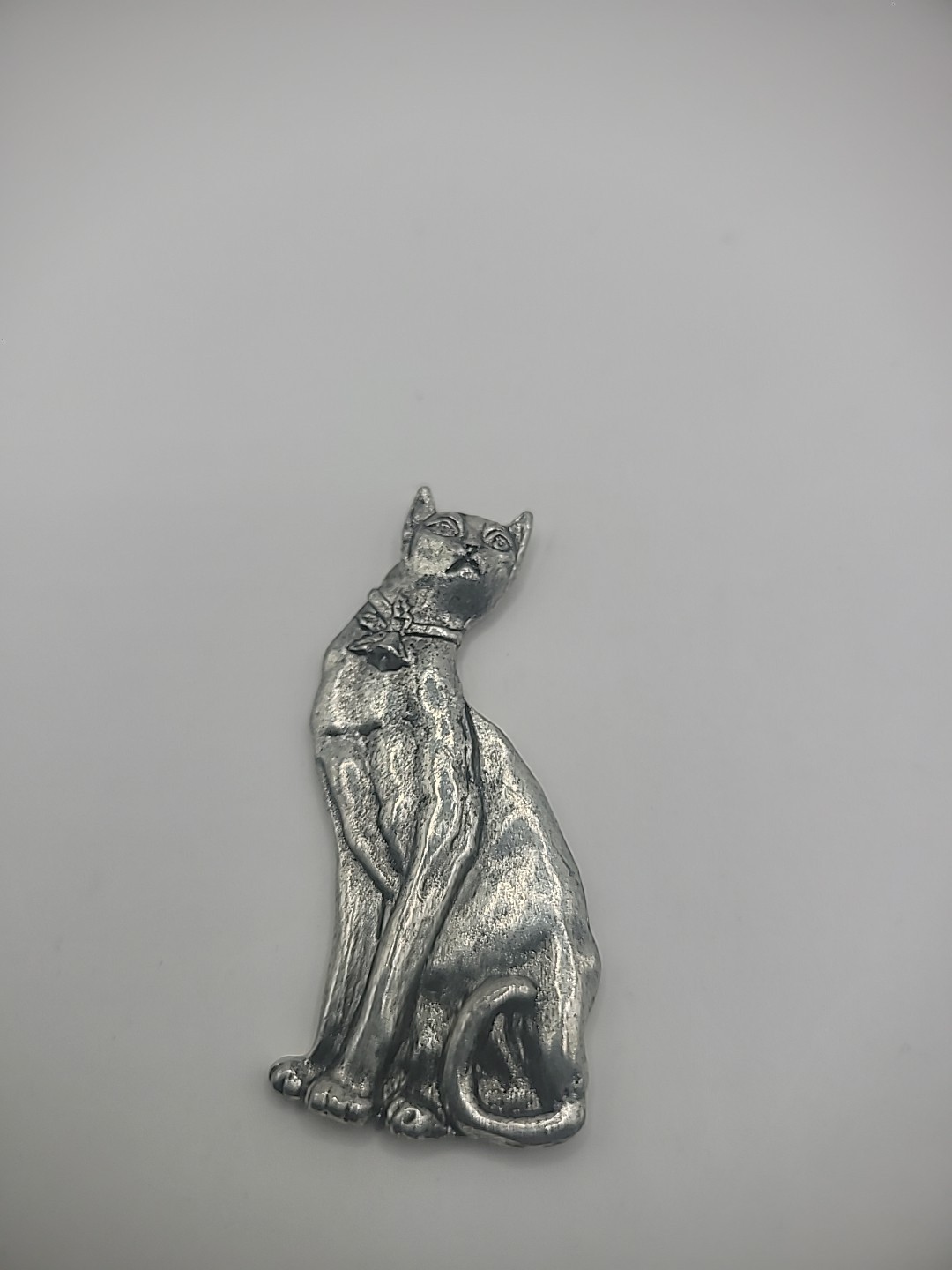 Vintage Metzke Pewter Cat Kitty Animal Paperweight Decor