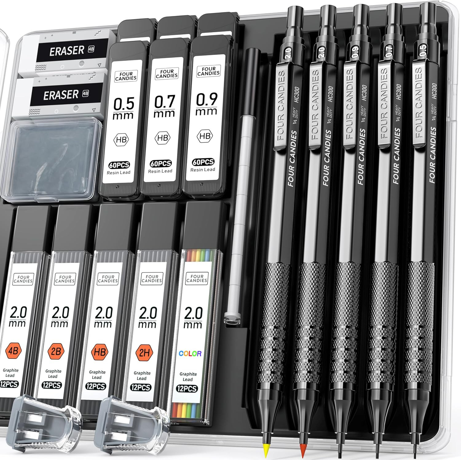 Metal Mechanical Pencil Set, 3PCS Art Drafting Pencils 0.5, 0.7 Metal Mechanical Pencil Set, 3PCS Art Drafting Pencils 0.5, 0.7