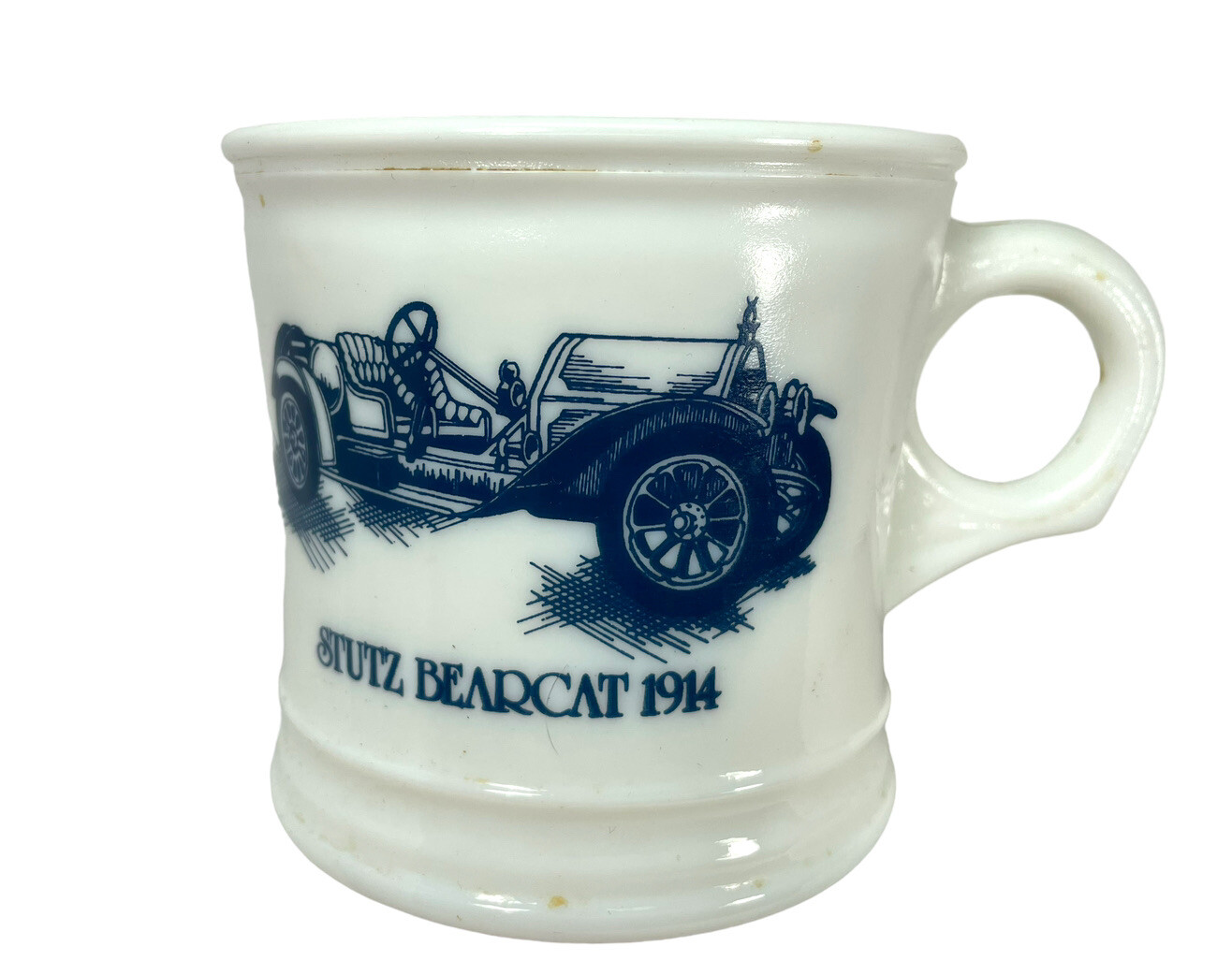 Surrey Stutz Bearcat 1914 Milk Glass Shaving Mug USA