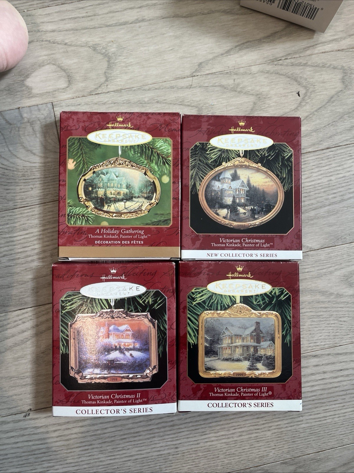 4  Hallmark Keepsake Thomas Kinkaid Collector Series  Painter of Light ornament