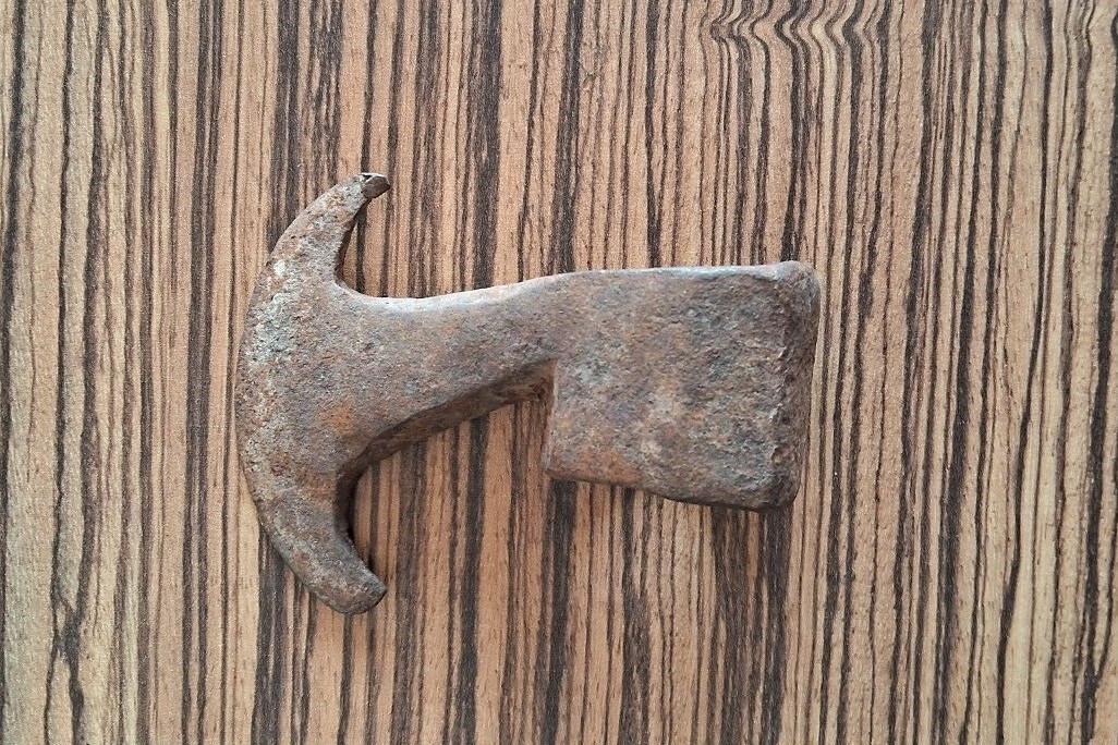 18's Antique Indian hand forged Iron Axe head hatchet collectible heavy used Axe