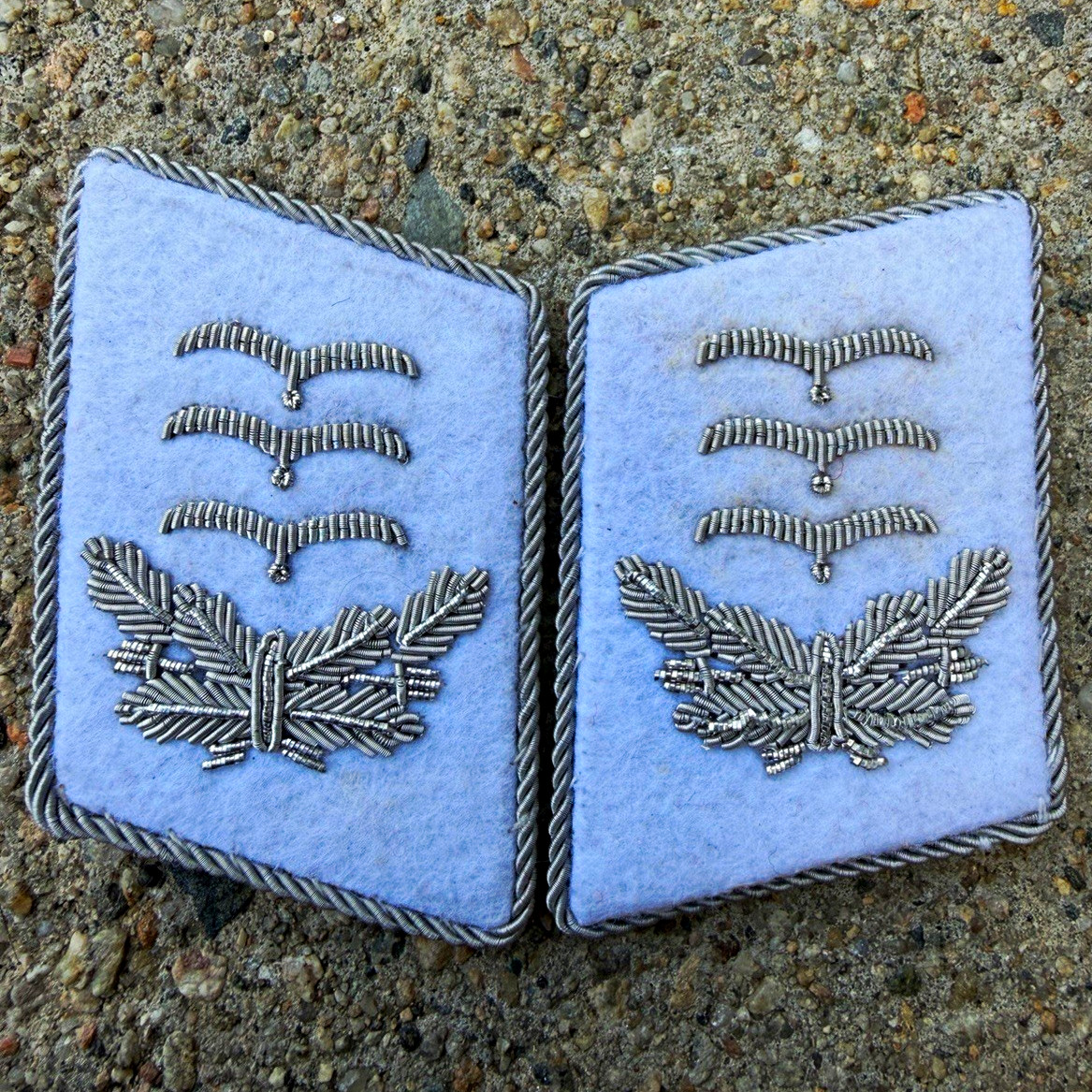 Repro WW2 German Luftwaffe Hermann Göring Division collar tabs Captain Hauptmann