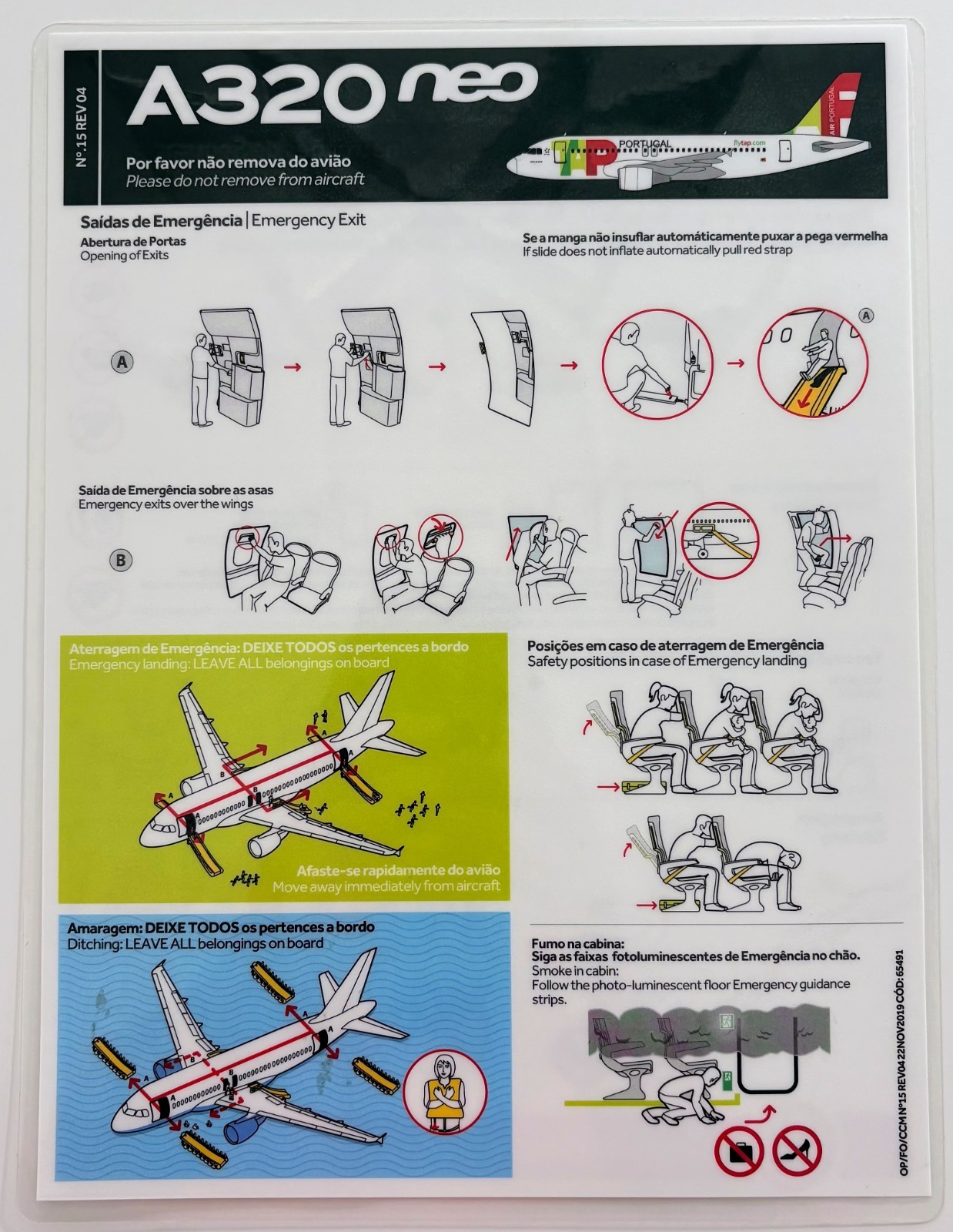 TAP AIR PORTUGAL Airbus A320neo Airline Safety Card Instructions November 2019 TAP AIR PORTUGAL Airbus A320neo Airline Safety Card Instructions November 2019
