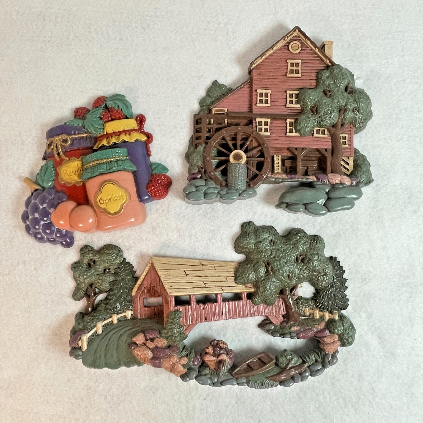Home Interior Vtg 1990s Plastic Country Themed Wall Decor Hangings Set Of 3