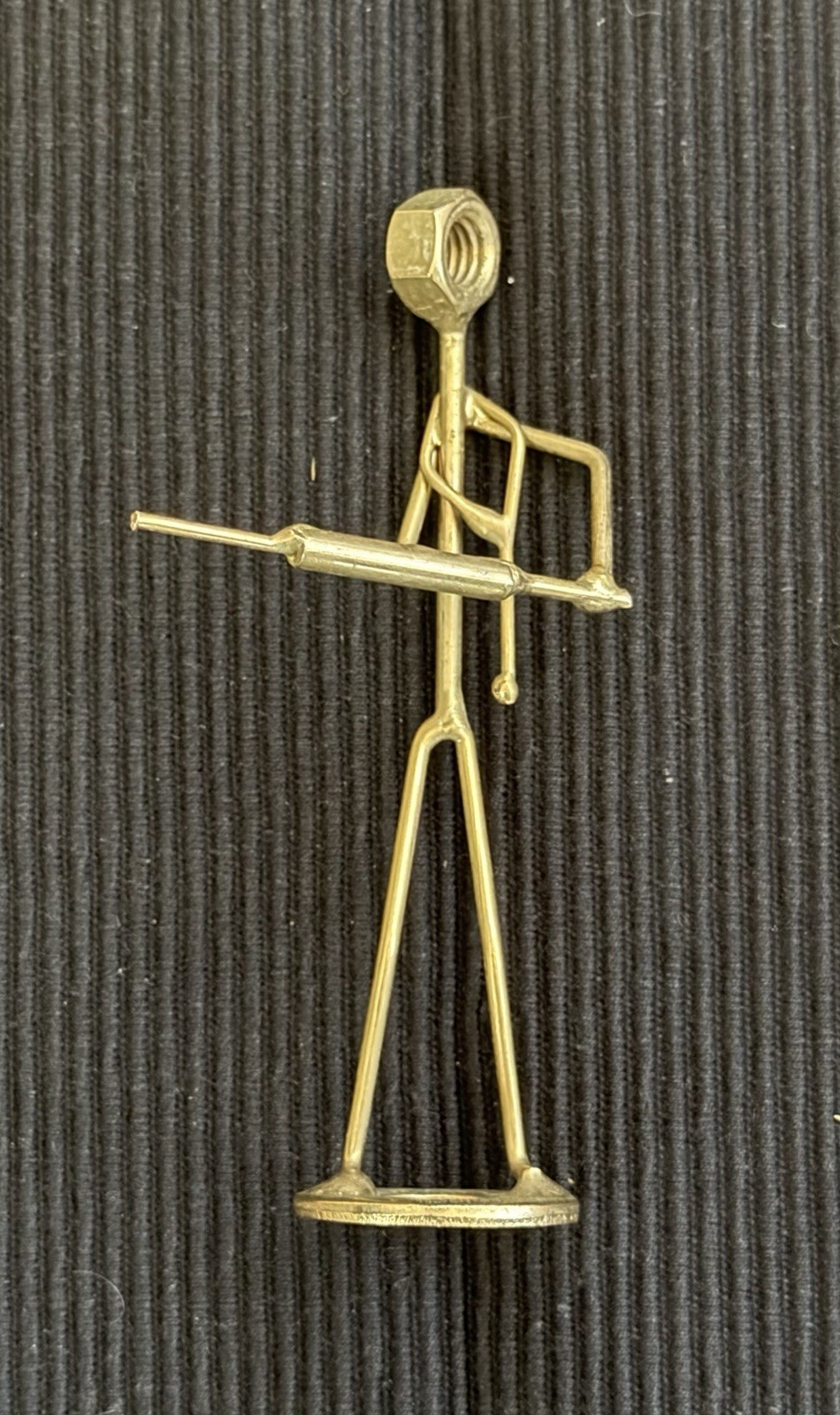 HANDMADE VINTAGE DOCTOR NURSE SCULPTURE WELDED NUTS BOLTS FIGURE RARE