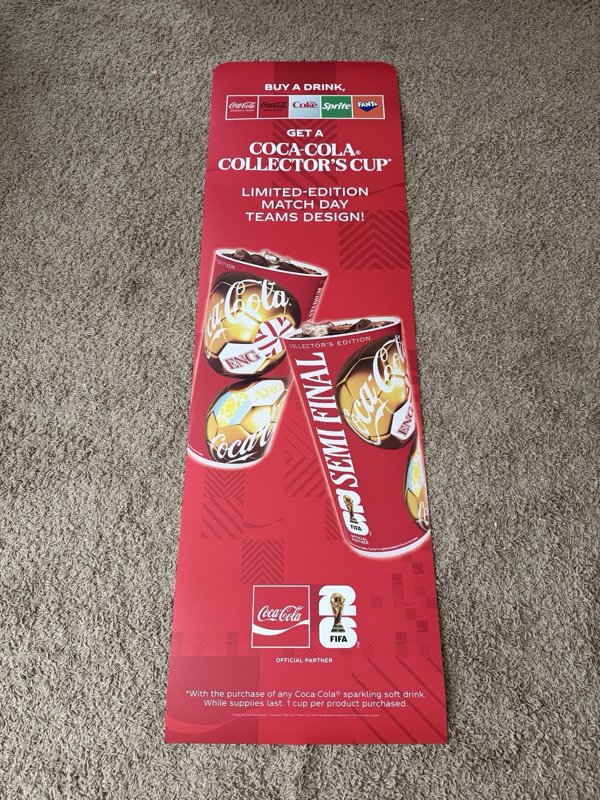 Coca-Cola FIFA World Cup 2026 5ft Promo Sign Atlanta Mercedes-Benz Stadium POP⁠