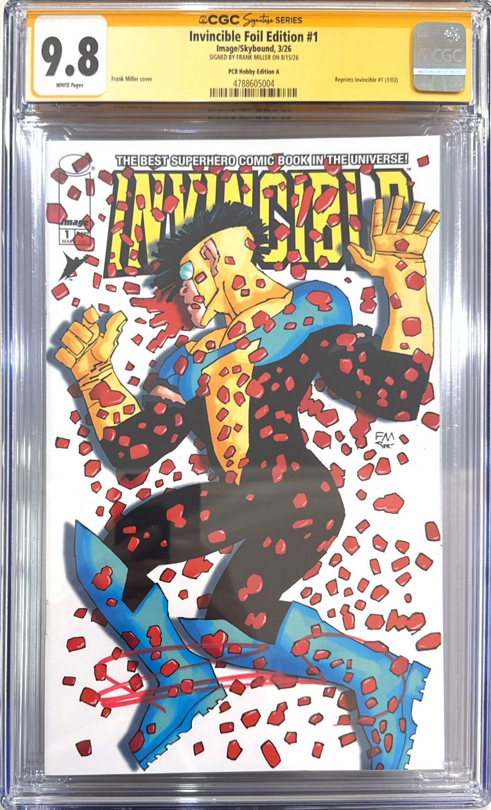 INVINCIBLE #1 MILLER TRADE DRESS VARIANT CGC SS 9.8 SIGNED BY FRANK MILLER