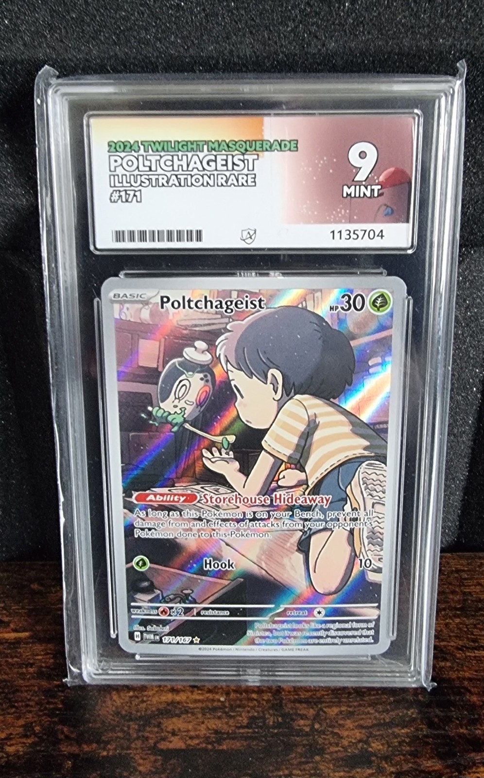 Poltchageist 171/167 Ace Grade 9 - Pokemon TCG Card Twilight Masquerade RARE