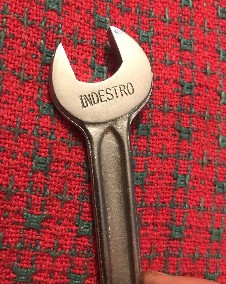 Vintage Indestro Tools - 1/2 x 9/16 Double Open End Wrench. NOS P725B