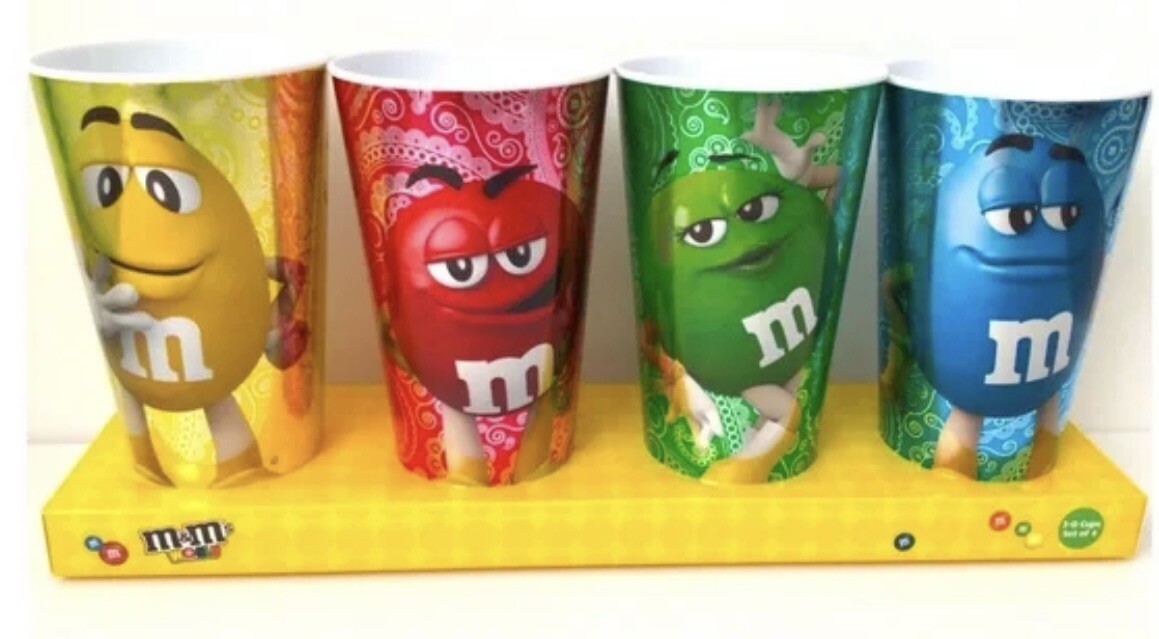 M&M\'s 3D Metallic Cup Set; Set of 4 (24 oz Cup)