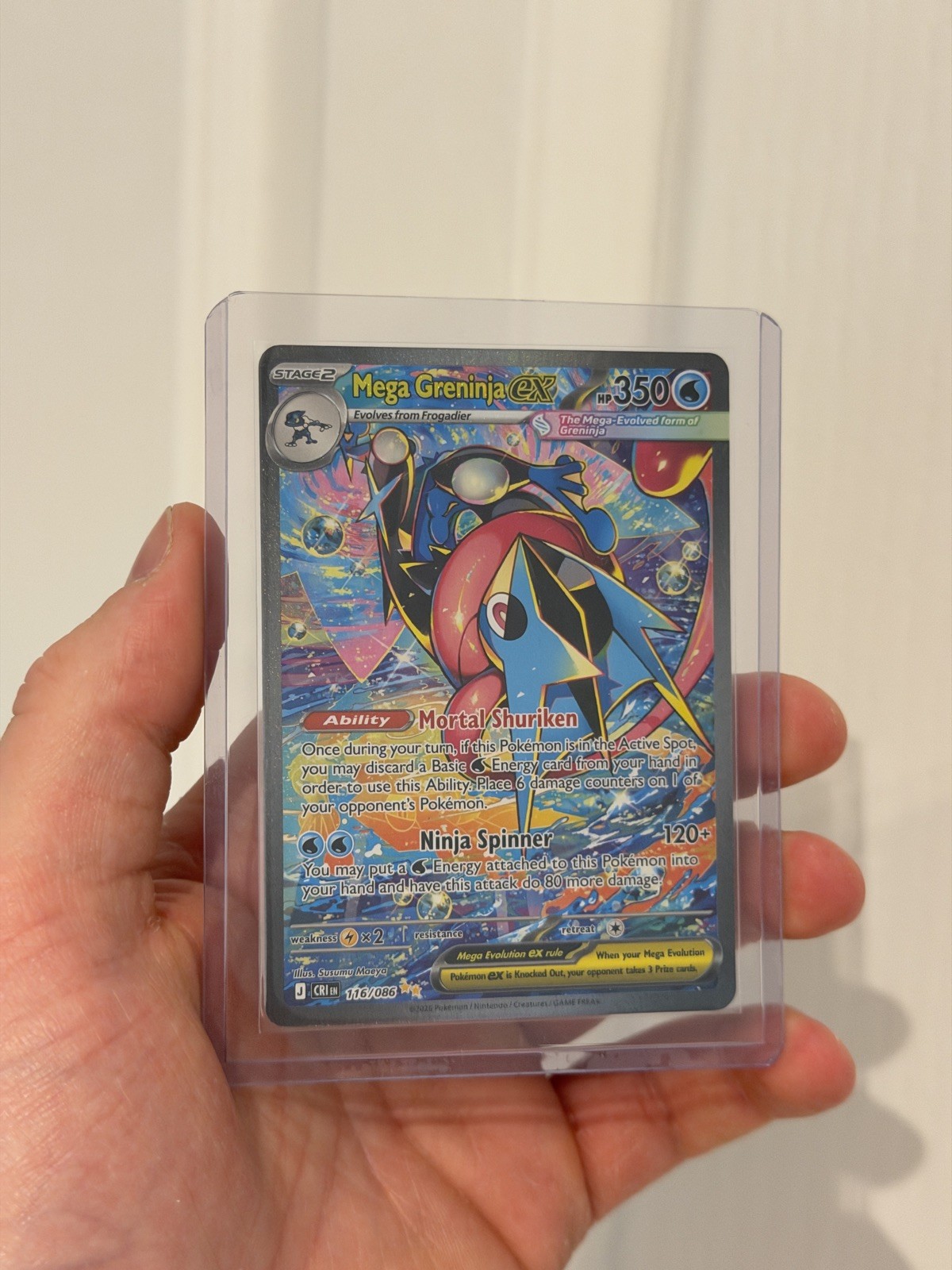 Pokemon TCG Chaos Rising Mega Greninja EX 116/086 NM Pack fresh