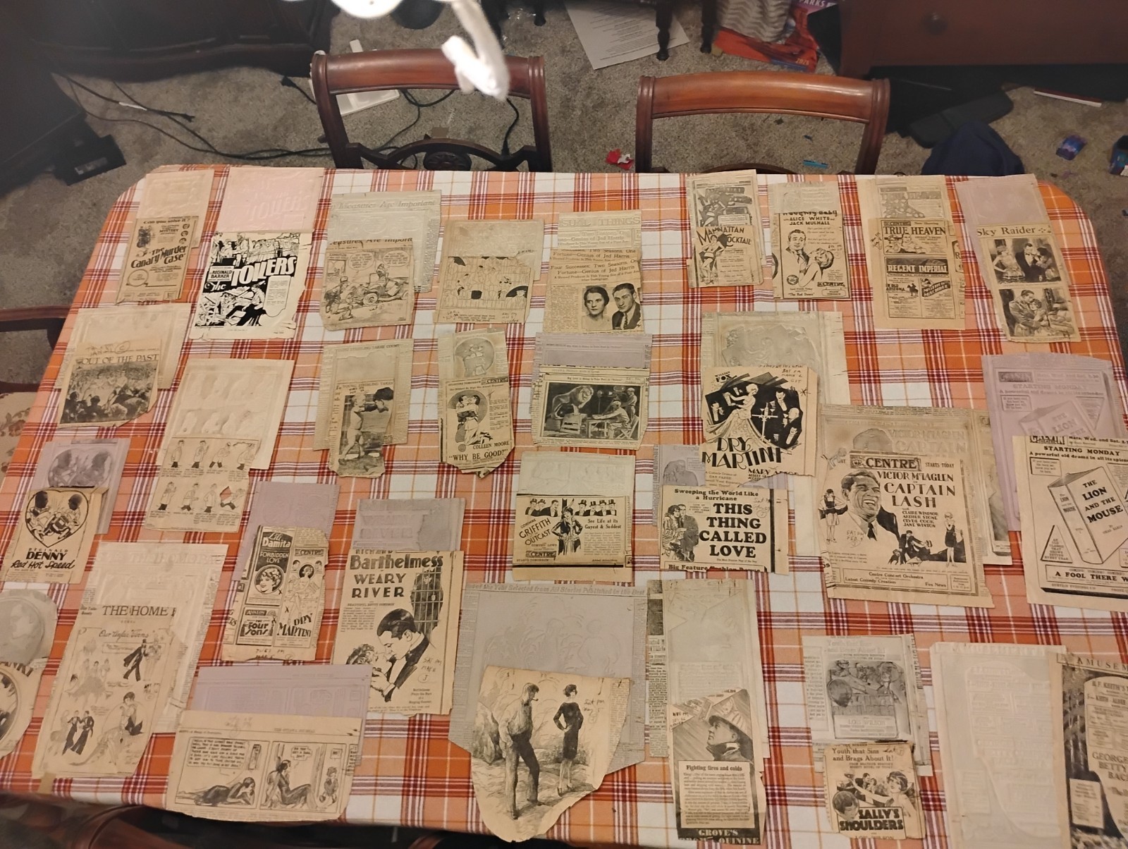 1928–1929 Original Movie Theater Advertising Lot – Newspaper Ad Mats / Flongs 30