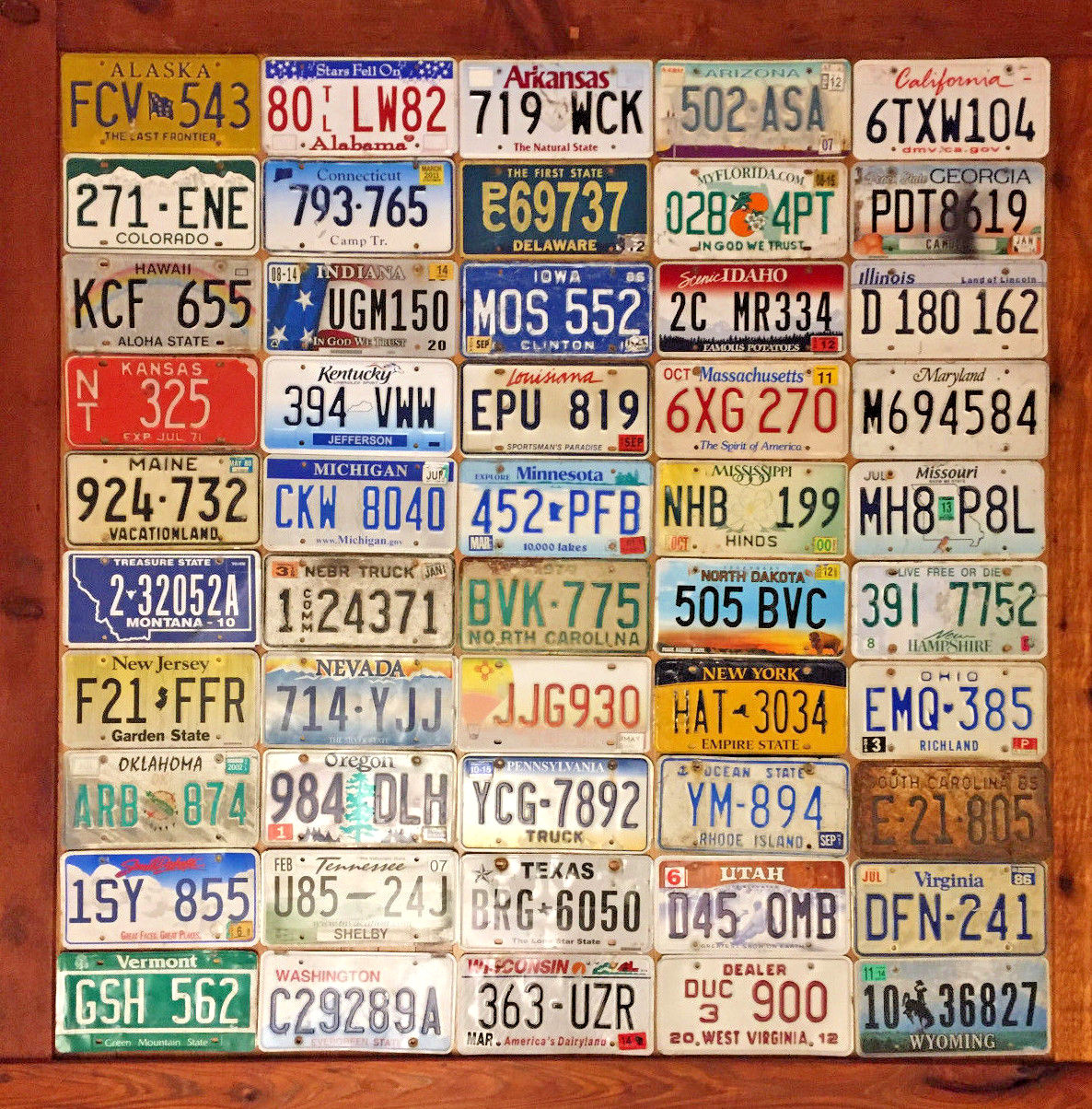 50 State Set of United States License Plates - Well Worn/ Roadkill Condition