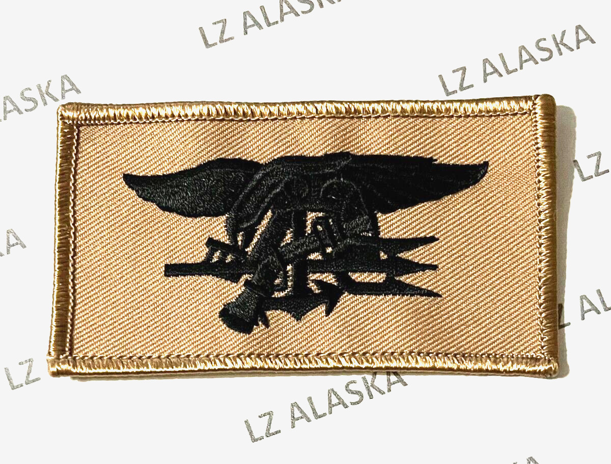 US NAVAL SPECIAL WARFARE SEAL TEAM TRIDENT PATCH (N23) TAN / DESERT
